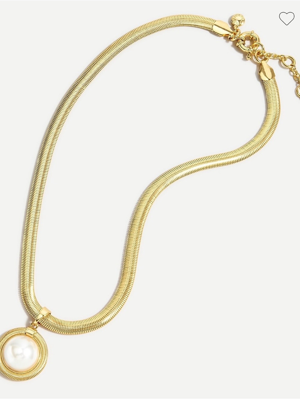 J.CREW Snake Chain Pearl Pendant Necklace
